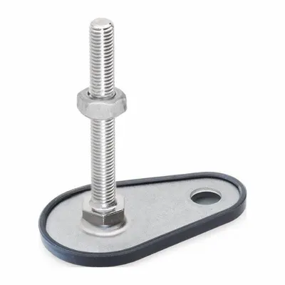 JW WINCO Non-Skid Male Leveling Mount, 3/8"-16 Thread, 3,147 lbf Capacity - Non-Skid Male Leveling Mounts