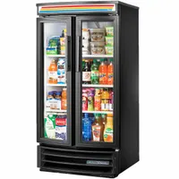TRUE REFRIGERATION Refrigerated Merchandiser: 58 in x 30 3/8 in x 29 1/4 in, Black, Swing, 3 Shelves (MPN GDM-14RF-HC-LD)