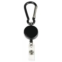 Badge Holder: Snap Hook, Horizontal/Vertical, 1 1/4 in Overall Ht, 1 1/4 in Overall Wd, Black (MPN 038943)
