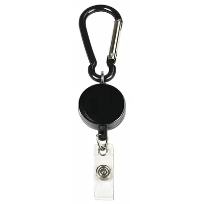 MYID Badge Holder: Snap Hook, Horizontal/Vertical, 1 1/4 in Overall Ht, 1 1/4 in Overall Wd - Retractable Tethers for Badges