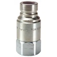 Steel-bodied hydraulic quick-connect coupling plug from the FEM Series. Features a 1"-11-1/2 thread size and a maximum flow rate of 189.27 lpm. Used in fluid power systems for rapid connection and disconnection of hydraulic lines