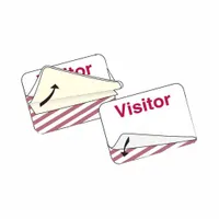 Visitor Badge: Visitor, Acetate, White, 2 in Card Ht, 3 in Card Wd (MPN 95635)