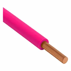 Single-conductor copper building wire, 12 AWG solid, with pink THHN/THWN-2 insulation rated for 600 V. Suitable for general-purpose power and lighting circuits in conduit, raceway, or cable tray in dry or wet locations up to 90 °C. Supplied in a 1000 ft length.