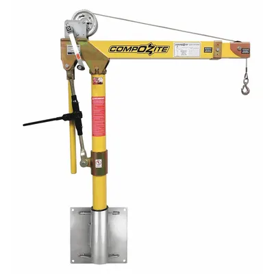 OZ LIFTING PRODUCTS Davit Crane Kit: Composite, Manual, 1,200 lb Max. Load Capacity - Lightweight Composite Davit Crane Kits with Bases
