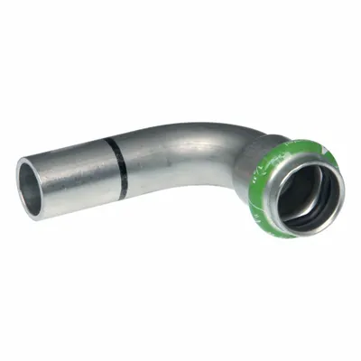 APOLLO Crimp Elbow Fitting: 1 in Pipe x 1 in Pipe Size, Press-fit x FTG, EPDM - Potable Water Stainless Steel Press Fittings