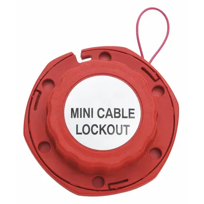 CONDOR Cable Lockout: Includes Cable, Steel, Red - Retractable Cable Lockouts