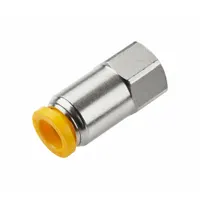 PARKER Push-Fit Adapter Fitting: 6 mm OD x 1/4 in Pipe Size, Push-to-Connect x BSPP, Brass, Silver (MPN 66PLP-6M-4G)