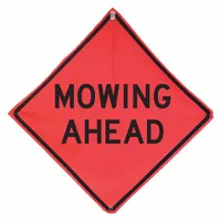 Traffic Sign: 48 in x 48 in Nominal Sign Size, Polyester/PVC, 0.015 in, W21-8 MUTCD, Orange, Roll Up (MPN 669-C/48-MO-MA)