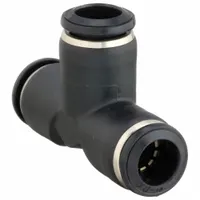 AIGNEP USA Push-Fit Tee Fitting: 12 mm OD x 12 mm OD x 12 mm OD Size, Nylon, 2 13/32 in Overall Lg (MPN 55230-12)