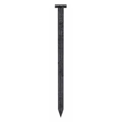 Collated finishing nails with a T head, smooth steel shank, glue coating, and chisel point. Each nail is 1-1/2" long. Supplied in a 3,655-piece pack. Used for trim, cabinetry, and molding applications in wood.