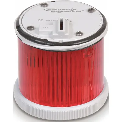 EDWARDS SIGNALING Tower Light Module: Flashing/Steady, 240V AC, Red, 70 mm Overall Dia - Multimode Light Modules