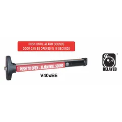Rim-type exit device with touchbar style, constructed of aluminum. ADA compliant for accessible egress. Suitable for use on commercial and institutional doors up to 36 inches wide.