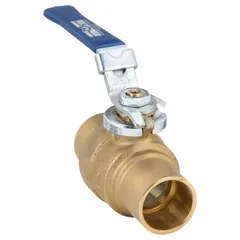 This 1-inch brass ball valve features a full port design for minimal pressure drop and sweat x sweat connections for copper tube installation. The straight pattern and locking lever handle provide manual on/off flow control with tamper-resistant shutoff. Suitable for plumbing, HVAC, and industrial piping systems handling water, oil, or gas within rated pressure and temperature limits.
