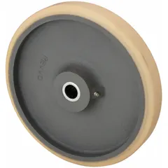 Polyurethane Tread on Iron Core Wheel, 12 in Dia, 1 3/4 in Wd, Tan, 300 PT1H
