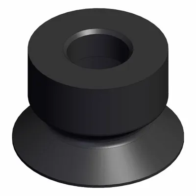 SMC Pad Unit: Flat, w/o Adapter, 10 mm Pad Dia, Silicone, Black, 40, 7 mm Pad Ht - Flat Type Automotive & Industrial Vacuum Pads