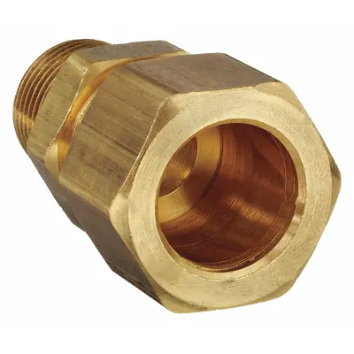PARKER Compression Fitting Adapter: 5/16 in OD x 1/8 in Pipe Fitting Size, Compression x MNPT - Standard Sleeve Brass Compression Fittings