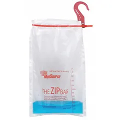Plastic emesis bag with 67 fl oz capacity. Clear material allows visual monitoring of contents. Measures 17 1/8 inches in height and 9 inches in diameter. Suitable for waste collection in medical and industrial environments.