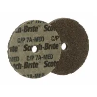 SCOTCH-BRITE Unitized Wheel: 3 in Dia x 1/2 in W, 1/4 in Arbor Hole, Aluminum Oxide, Medium, 20 PK (MPN 61500000668)