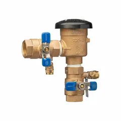 Lead-free pressure vacuum breaker with FNPT x FNPT connections for water media. Rated for back-siphonage applications within a temperature range of 33°F to 110°F. Used in plumbing systems to prevent reverse flow of contaminated water into potable water supplies.