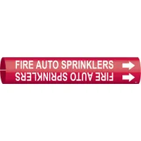 Pipe Marker: Fire Auto Sprinklers, Red, White, Fits 2 1/2 to 3 7/8 in Pipe O.D., 1 Pipe Markers (MPN 4059-C)