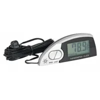 BELL In/Out Thermometer/Clock: Vehicle Thermometer, Silver, Battery/Hook-and-Loop Mounting Tape (MPN 37035-8)