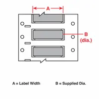 Sleeve Label: 3/16 in x 2 in, Polyolefin, Gray (Matte), For 10 AWG to 20 AWG Wire Gauge (MPN 3PS-187-2-GY)