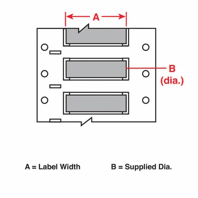 BRADY Sleeve Label: 3/16 in x 2 in, Polyolefin, Gray (Matte) - Brady Precut Sleeve Label Rolls