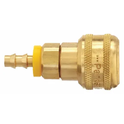 PARKER Quick Connect Hose Coupling: 1/4 in Body Size, 1/4 in Hose Fitting Size - Industrial Interchange Brass Quick-Connect Air Coupling Bodies