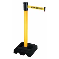 RETRACTA-BELT Barrier Post with Belt: Yellow, No Pattern, Caution Do Not Enter, 15 ft Belt Lg (MPN 322PYW-CAU)