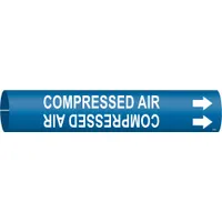 Pipe Marker: Compressed Air, Blue, White, Fits 4 to 6 in Pipe O.D., 1 Pipe Markers, With Arrows (MPN 4034-D)