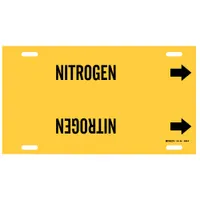 Pipe Marker: Nitrogen, Yellow, Black, Fits 8 to 9 7/8 in Pipe O.D., 1 Pipe Markers, With Arrows (MPN 4098-G)