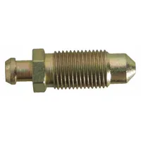Steel brake bleeder screw with 7/16"-24 thread size, supplied in a 5-piece pack. Used to bleed air from hydraulic brake systems in automotive and industrial maintenance applications