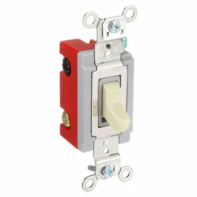 HUBBELL Wall Switch: Toggle Switch, 3-Way, Maintained, Ivory, 120/277V AC - Toggle Wall Switches