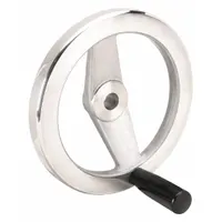 KIPP Hand Wheel: Spoked, Fixed Handle, Aluminum, 3/4 in Bore, 200 mm Dia, Zinc-Plated (MPN K0162.2200XCR)