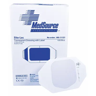 MEDSOURCE Dressing: 2 3/8 in Overall Lg, Polyurethane - IV Accessories