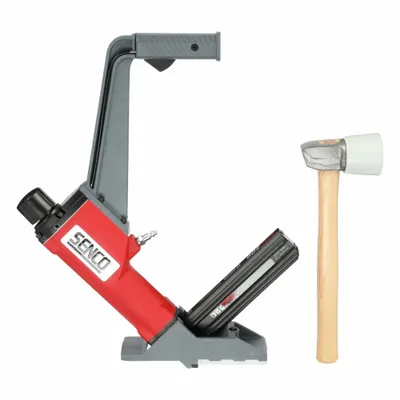 SENCO Air Nail Gun: Flooring, 0°, Glue, 1/4 in NPT, Sequential, Strip Collation - Air-Powered Flooring Nailers