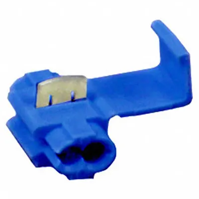 3M Insulation Displacement Connector: 2 Ports, Blue, 18 AWG – 14 AWG Run Size Range - Double-Port Run Tap Wire Connectors