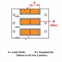 Sleeve Label: 3/16 in x 1 in, Polyolefin, Orange (Matte), For 10 AWG to 20 AWG Wire Gauge (MPN PS-187-2-OR-2)