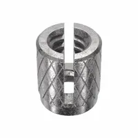Press Insert: #4-40 Thread Size, 3/16 in Overall Lg, 11/64 in Dia, Stainless Steel, Plain, 10 PK (MPN 240-004-CR-PK10)