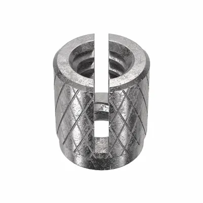 E-Z-LOK Press Insert: #4-40 Thread Size, 3/16 in Overall Lg, 11/64 in Dia, Stainless Steel - Flush Press-Fit Inserts