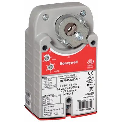 Honeywell Actuator: Final Control Elements/Globe Valves, On/Off, Spring Return, 44 in-lb - Fail-Safe Actuators with Spring Return