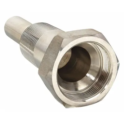 TRERICE Threaded Thermowell: Stainless Steel, For 3 1/2 in Stem Lg, 1 3/4 in Insertion Lg - Stepped-Shank Threaded Thermowells