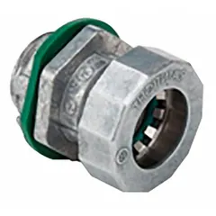 This zinc push-in conduit connector is designed for 1/2 in trade size conduit, with a 1 1/2 in overall length. It features an insulated construction and is rain-tight, making it suitable for use in wet or outdoor locations where a secure, corrosion-resistant connection is required.