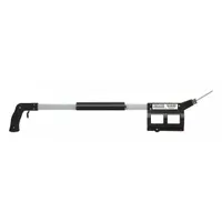 This marking wand is constructed of aluminum and has an overall length of 33 5/8 inches. It is designed for use with aerosol cans to apply striping lines on floors, parking lots, and warehouse aisles