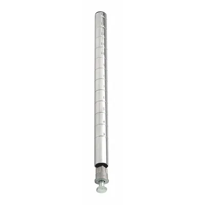 QUANTUM STORAGE SYSTEMS Shelving Post: 74 in x 1 in, Steel, Split Sleeve, Silver - Corrosion-Resistant Wire Shelving Posts for Harsh Environments