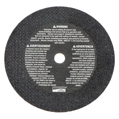 NORTON Abrasive Cut-Off Wheel: Type 1, 4" x 0.035" x 3/8", Aluminum Oxide, 60 Grit - General Purpose Cut-Off Wheels for Carbon & Stainless Steel