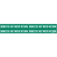 Pipe Marker: Domestic Hot Water Supply, Green, White, Fits 3/4 to 2 3/8 in Pipe O.D., 4 Pipe Markers (MPN 7352-4)