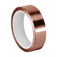 This copper foil tape is designed for general-purpose electrical applications including EMI/RFI shielding, grounding, and splicing. It provides a conductive path and is rated for 600 V. Suitable for use in electrical enclosures, control panels, and industrial maintenance