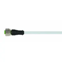Cordset: M12 Female Straight X Bare Wire, 8 Pins, Gray, PUR, 3 m Cable Lg, 3 A Max Current (A) (MPN 7000-17041-2920300)