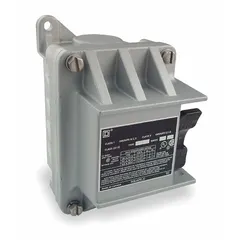 Enclosed non-reversing manual motor starter with 2 poles and 16 A rating. Provides thermal protection using melting alloy thermal units (sold separately) and is operated via a toggle switch. Suitable for starting and protecting motors in industrial applications requiring simple on/off control.